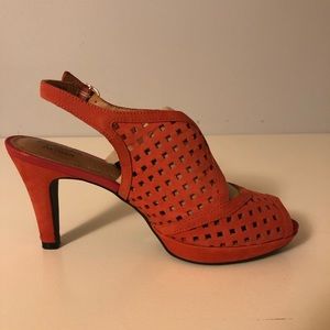 Peep-toe heeled sandals